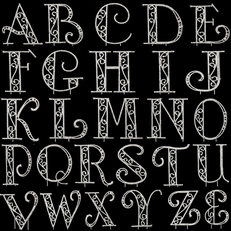  M Alphabet Letter Rhinestone Crystal Monogram Wedding