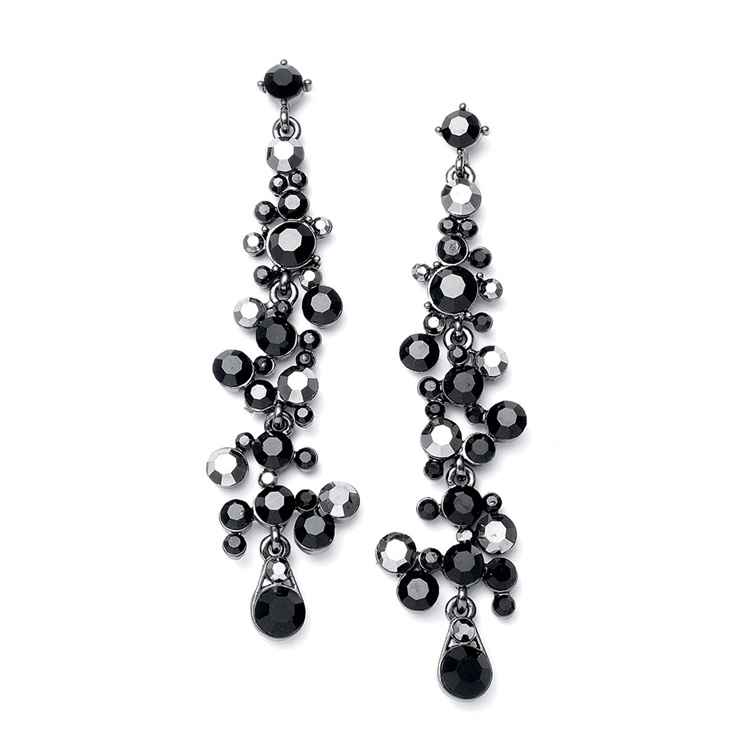 Dramatic Earrings with Cascading Clear Bubbles