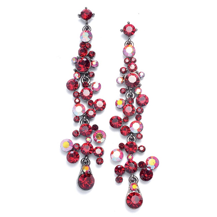 Dramatic Earrings with Cascading Clear Bubbles