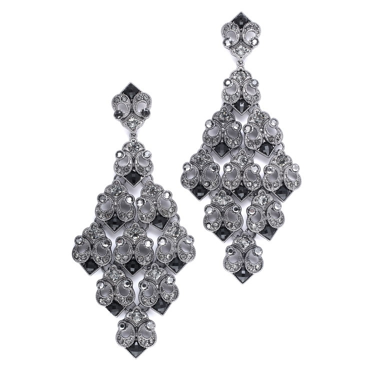 Bold Vintage Swarovski Crystal Wedding or Prom Earrings