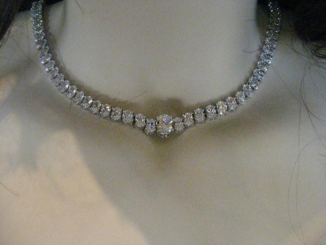 Amina Beautiful Oval Cut CZ Diamond Necklace